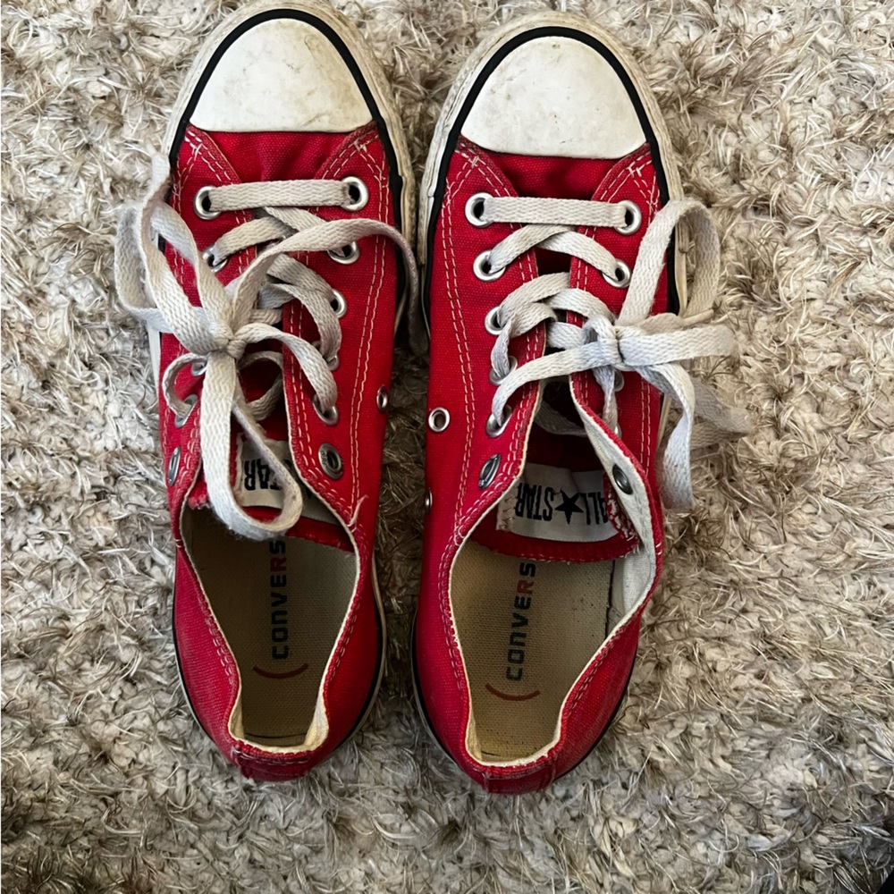 Red Converse, gently worn